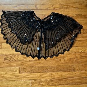 Sequin Cape Shawl or Jacket for cocktail party dress. Cover shoulders.